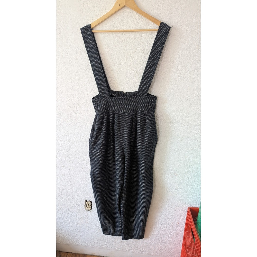 Hanna Casual Vintage Grey Wool Blend Pinafore Jumpsuit Tapered Leg Overalls L‎